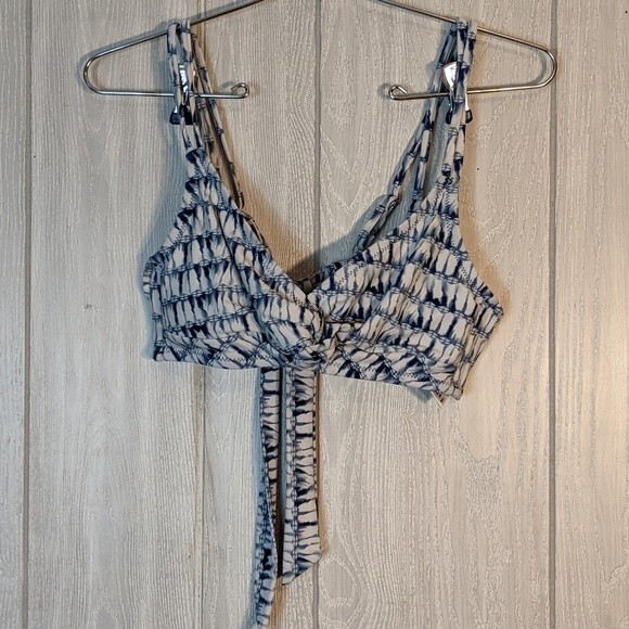 Jessica Simpson Blue Tie Dye Back Tie 2 PC Bikini EUC SZ L - Picture 3 of 11
